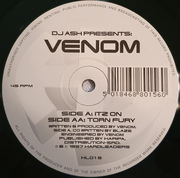 DJ Venom (2) – Itz On / Torn Fury