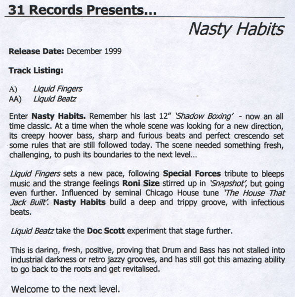 Nasty Habits – Liquid Fingers / Liquid Beatz